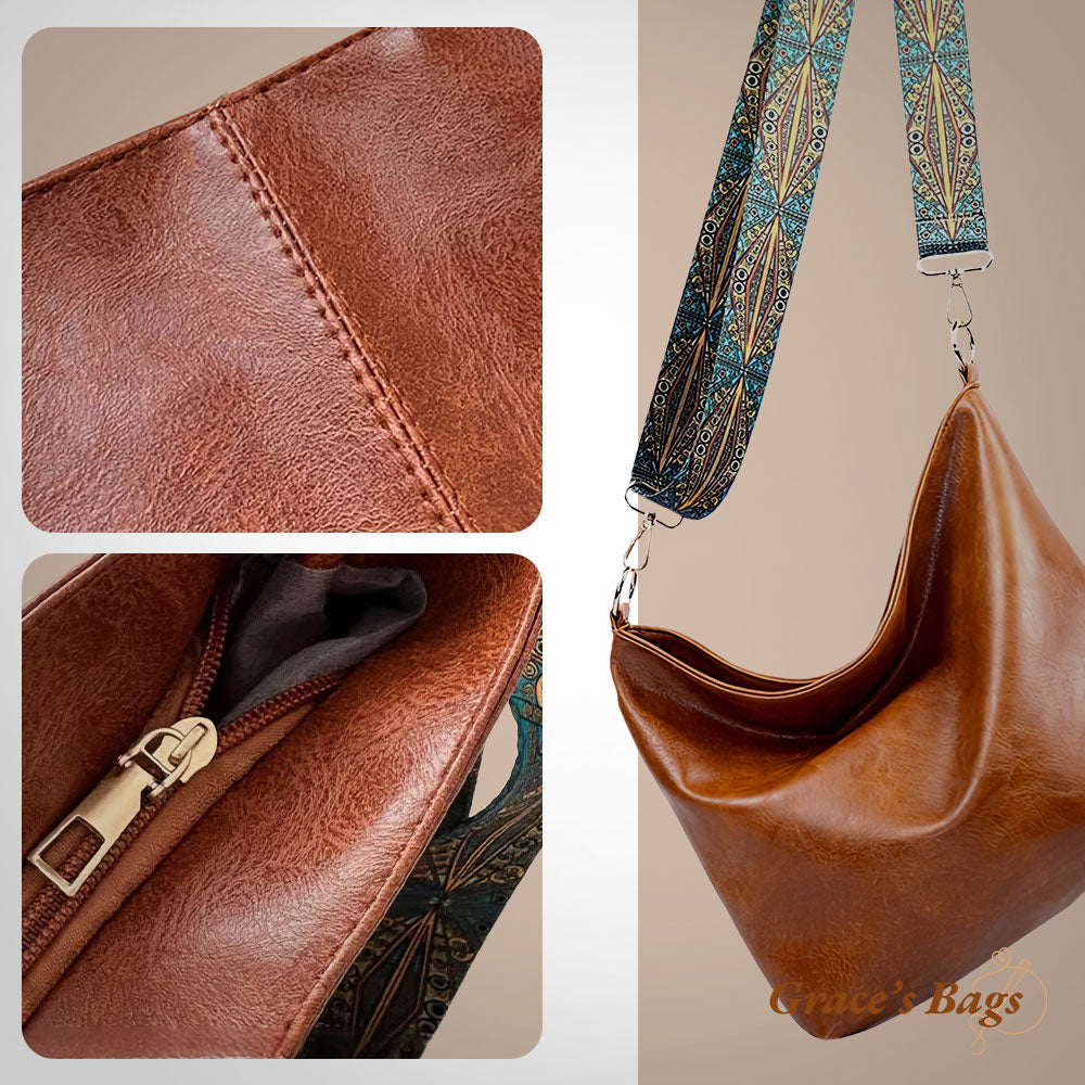 Charmante vintage leren schoudertas | Tamar's Vintage Charm